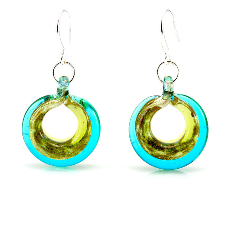 SELINA –Sterling Silver Murano Glass Circle Set: Necklace and Earrings ...